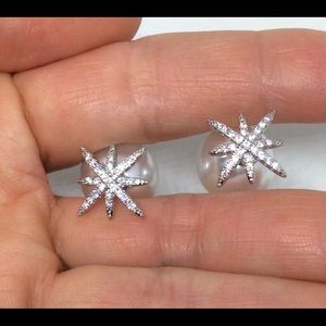 Silver Filled & White Sapphire Stud Earrings